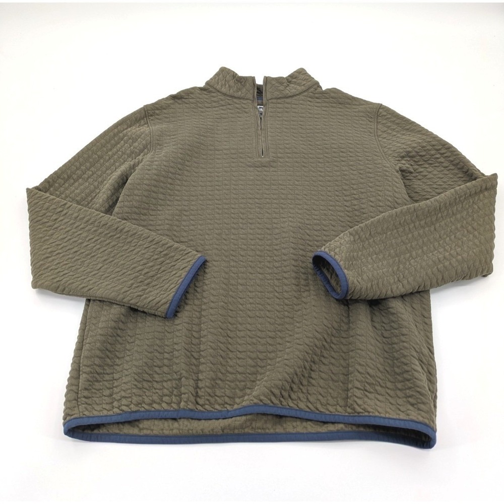 Peter Millar Quad Quilted 1/4 Zip Golf Sweater Men's Medium Green MF24K26